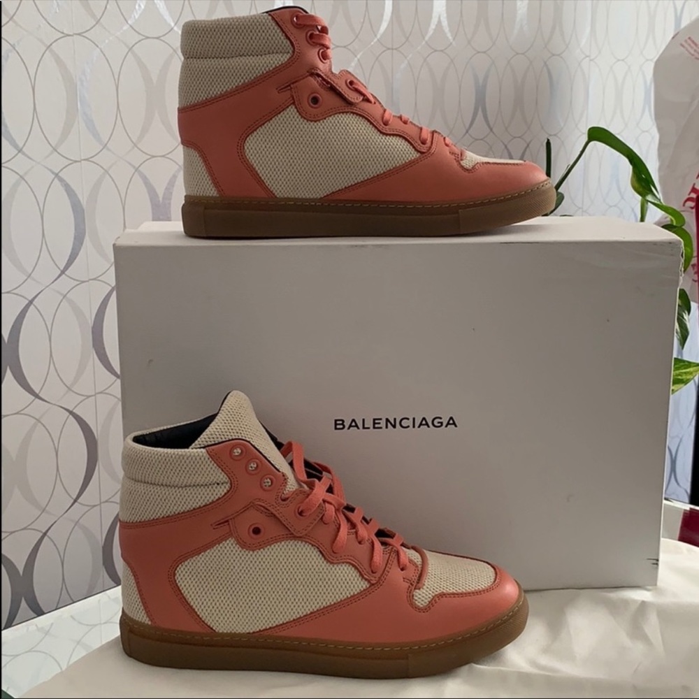 Balenciaga NEW Leather & Canvas Hi-Top Sneakers